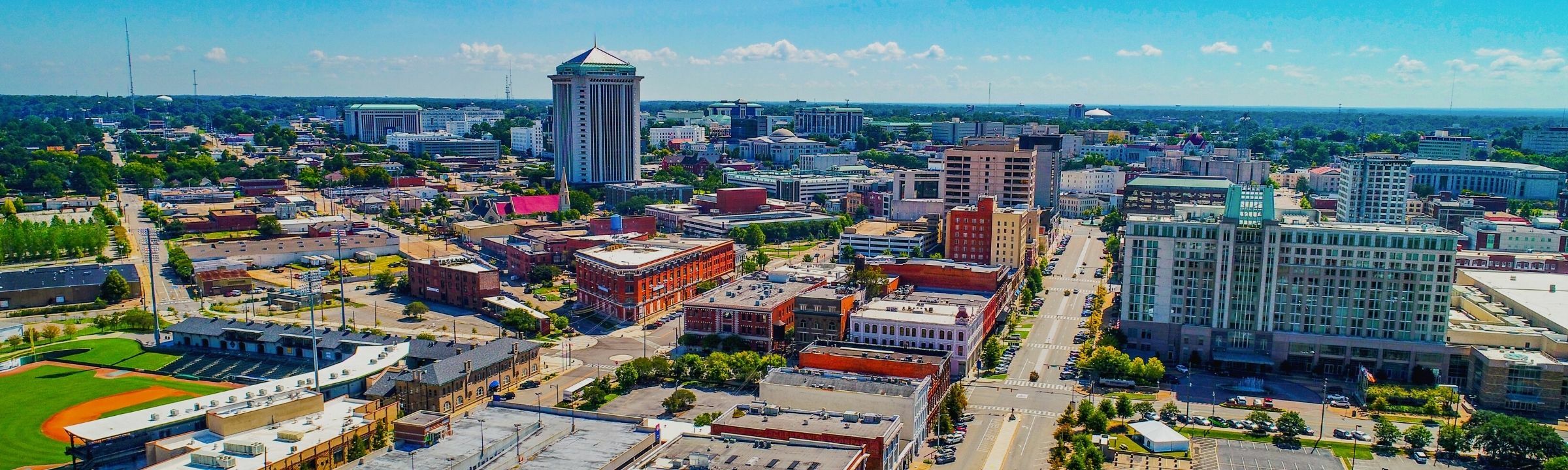 Montgomery Alabama aerial view of downtown